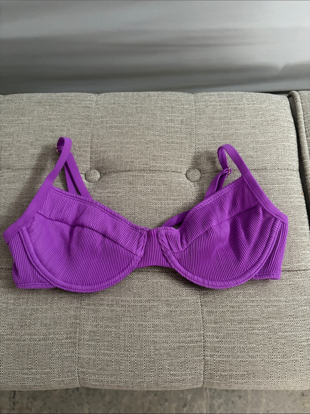 Purple Ribbed Underwire Bikini Top - Swim from Kulani Kinis